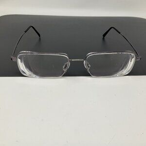 Flexon 647 by Marchon Mens Eyeglasses Gunmetal Titanium Rectangular 55-19-140